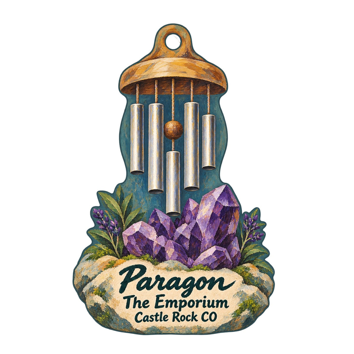 Paragon at The Emporium Logo custom wood ornament OC776 on white