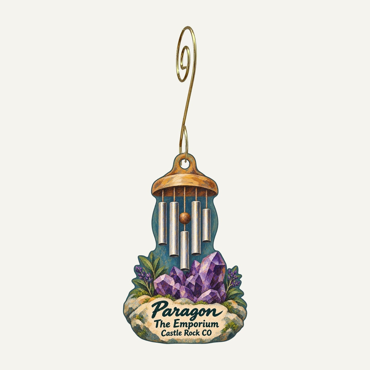 Paragon at The Emporium Logo custom wood ornament OC776 hanging on hook
