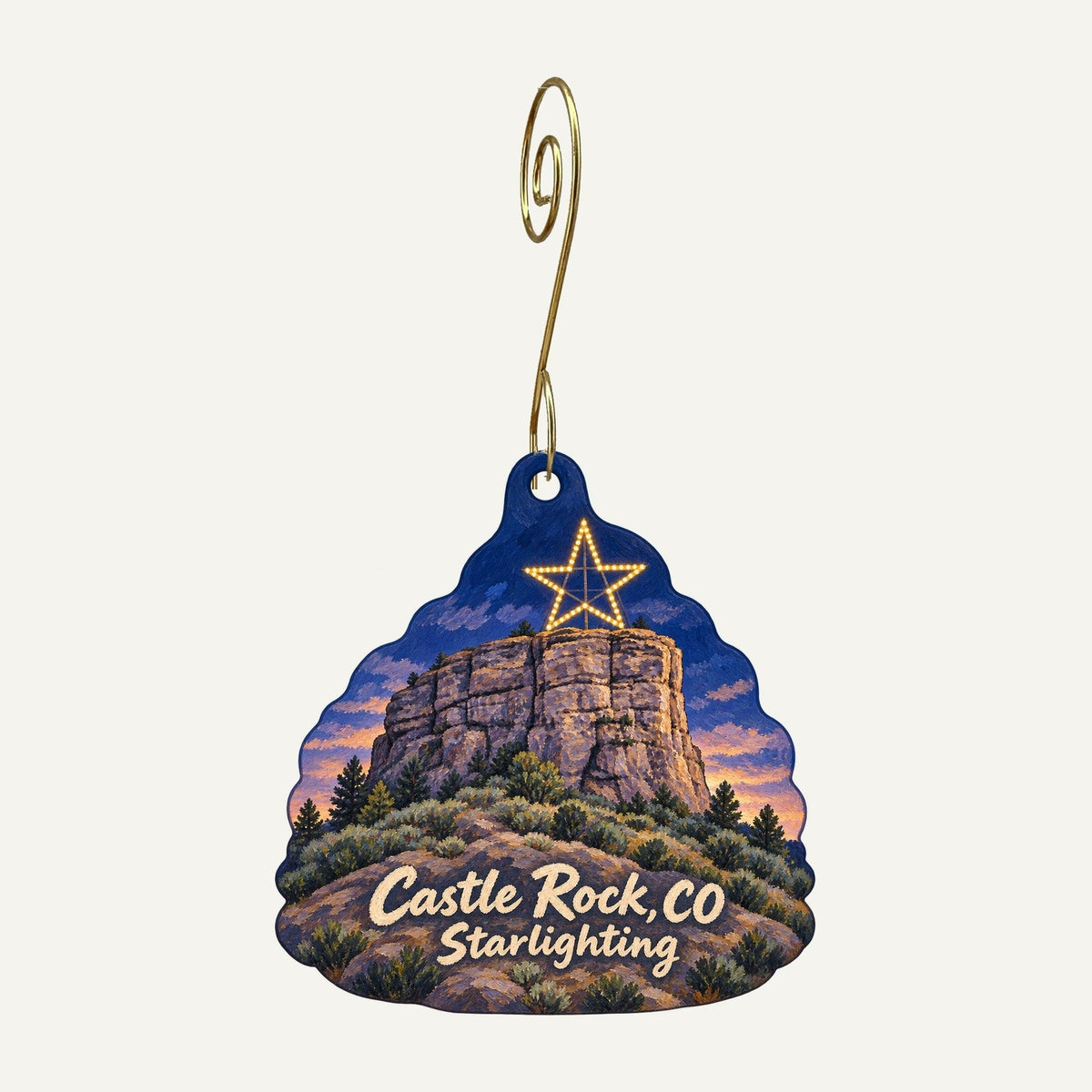 Paragon at The Emporium Christmas custom wood ornament OC777 hanging on hook