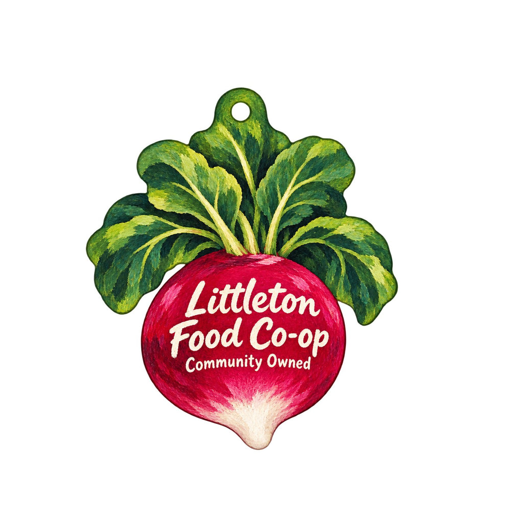 Littleton Food Co-op Logo custom wood ornament OC782 on white