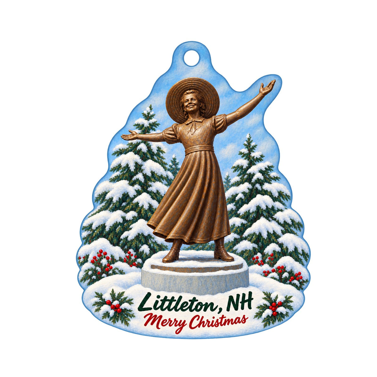 Littleton Food Co-op Christmas custom wood ornament OC783 on white