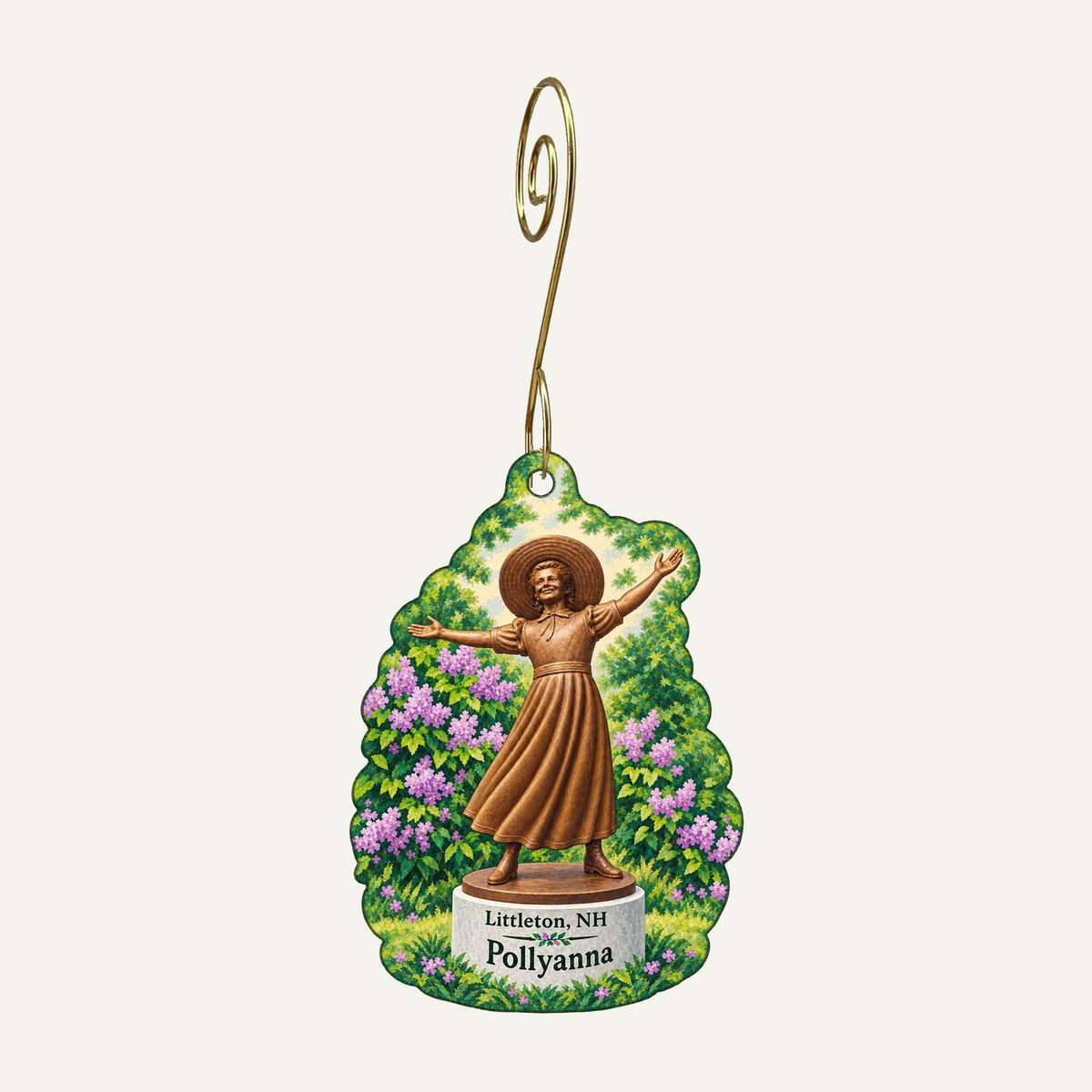 Littleton Food Co-op Town Icon custom wood ornament OC784 hanging on hook