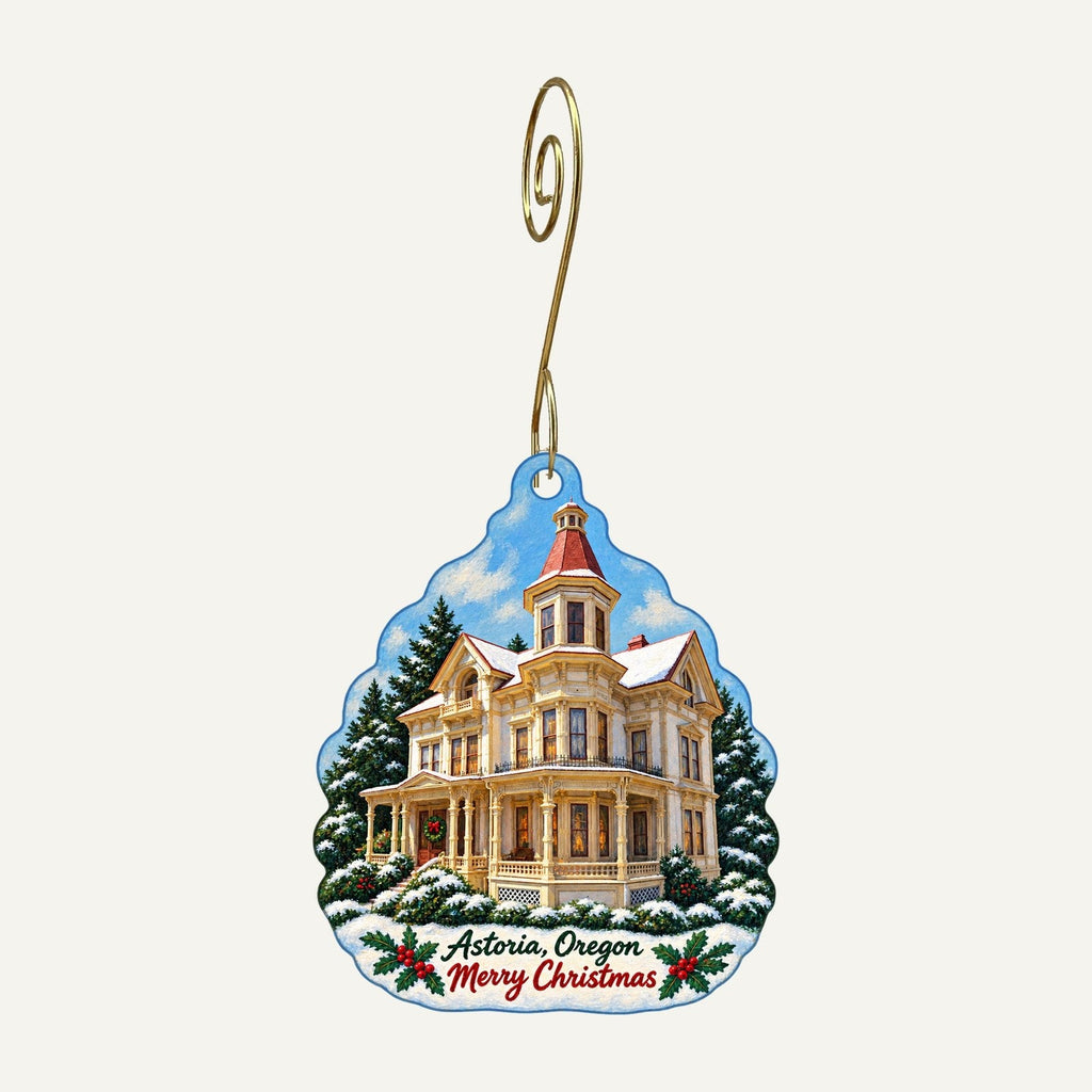 Luminari Arts Christmas custom wood ornament OC786 hanging on hook