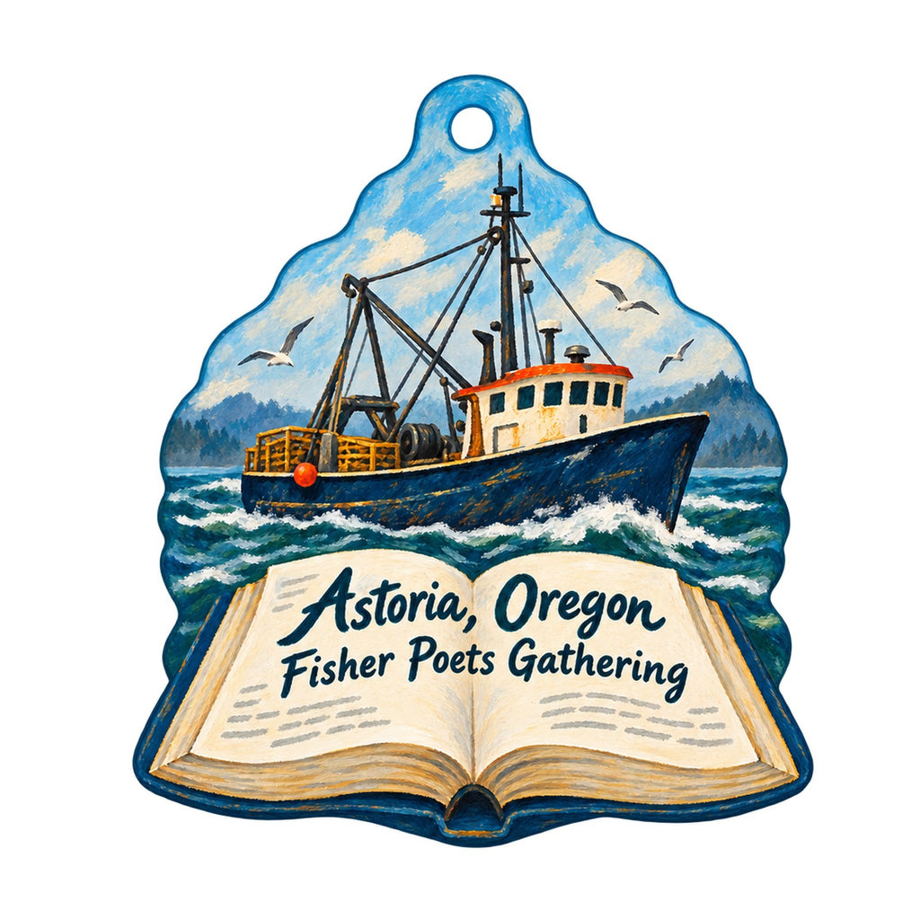 Luminari Arts Town Icon custom wood ornament OC787 on white