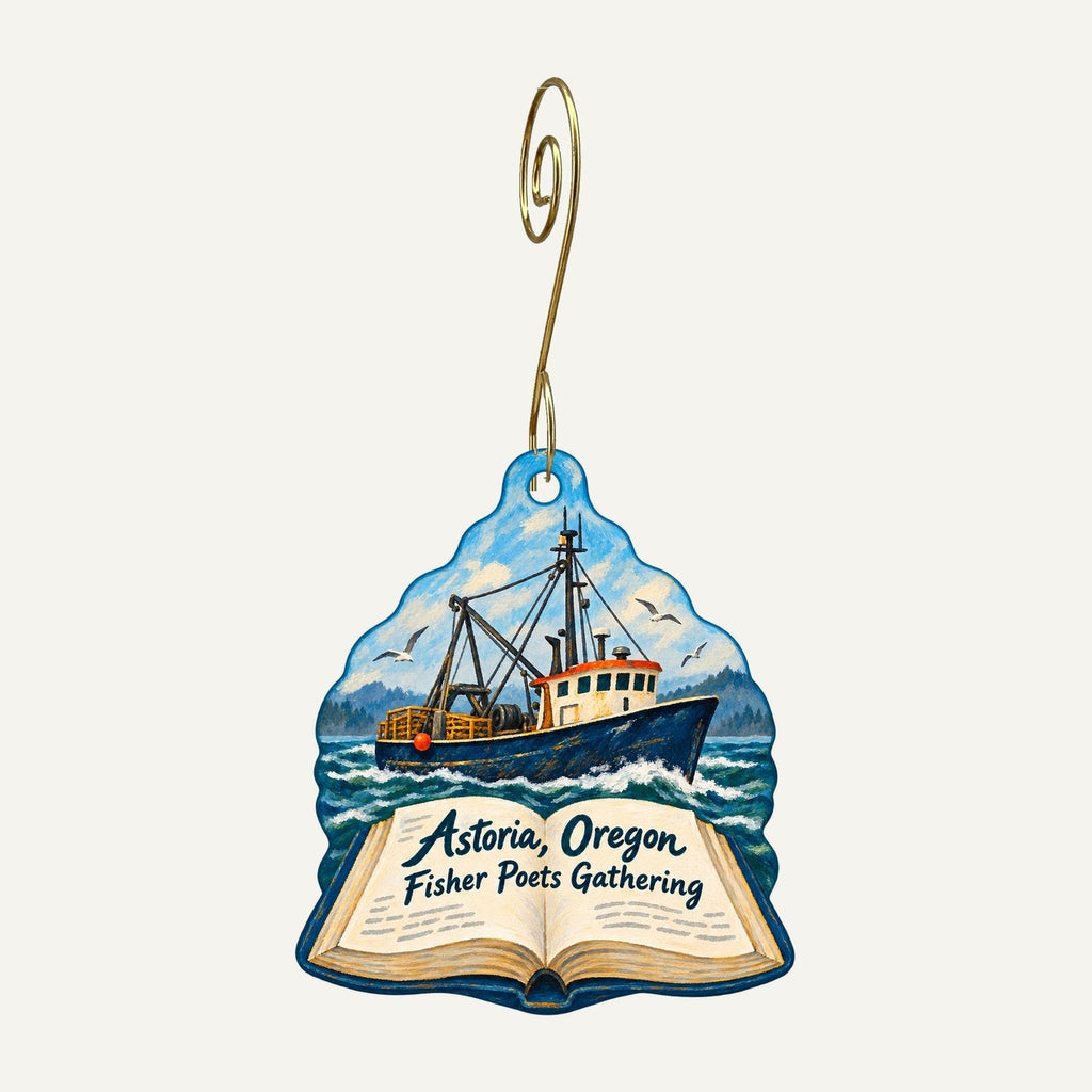Luminari Arts Town Icon custom wood ornament OC787 hanging on hook