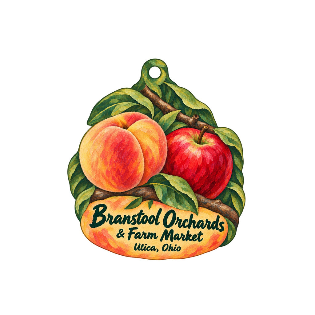Branstool Orchards & Farm Market Logo custom wood ornament OC788 on white
