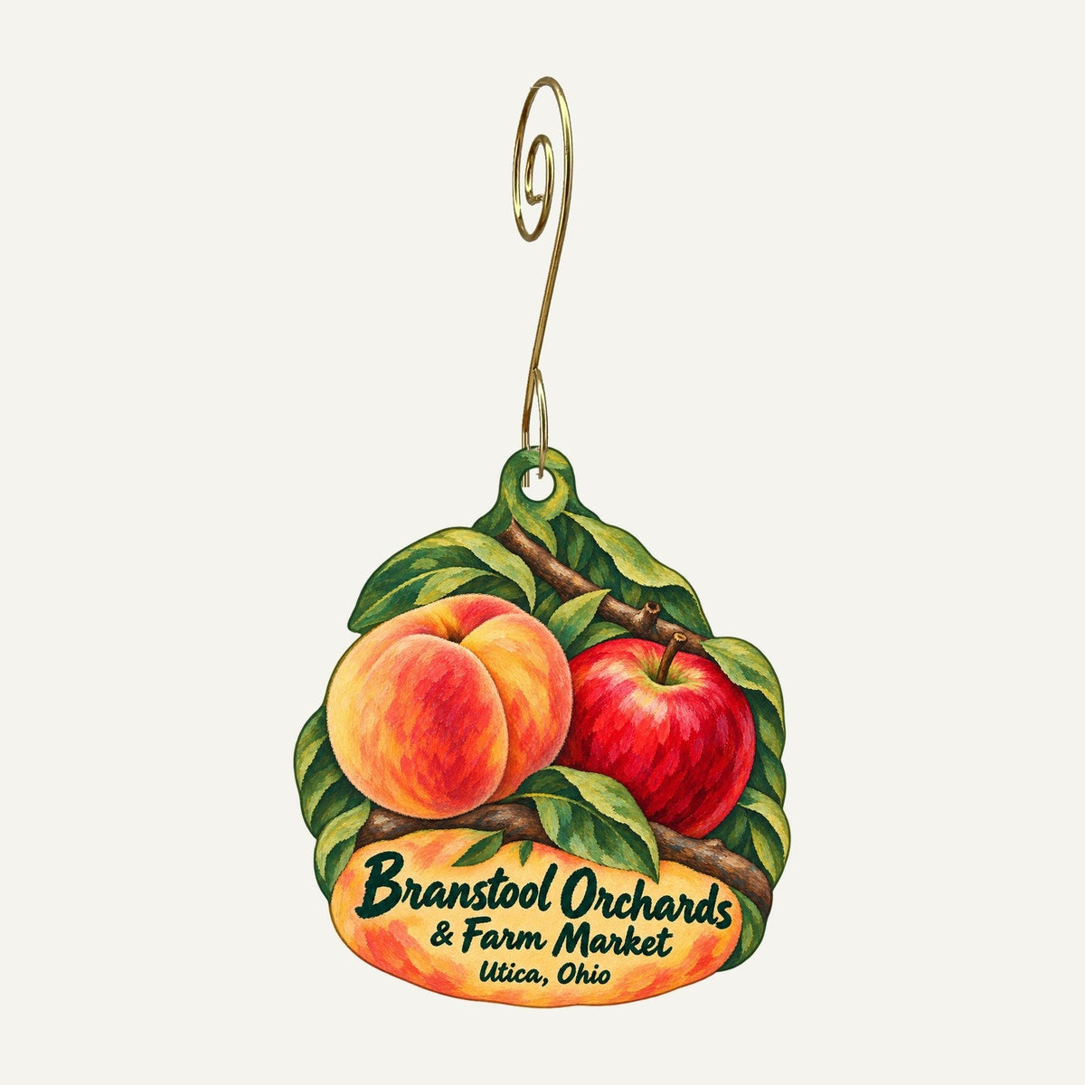 Branstool Orchards & Farm Market Logo custom wood ornament OC788 hanging on hook