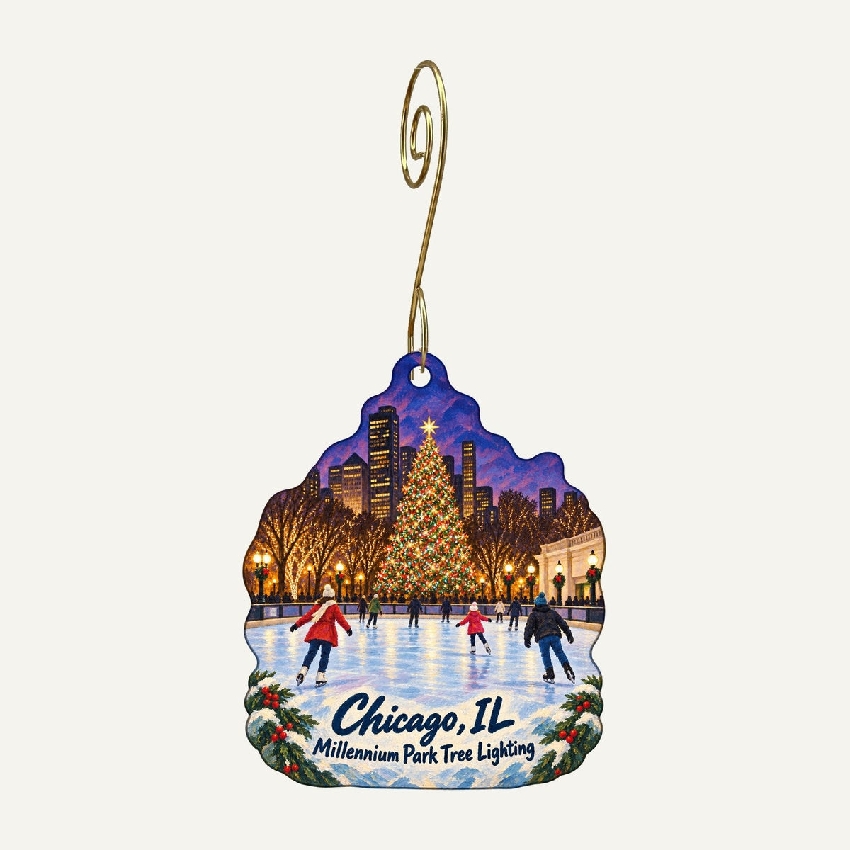 Hoypoloi Gallery Christmas custom wood ornament OC78 hanging on hook