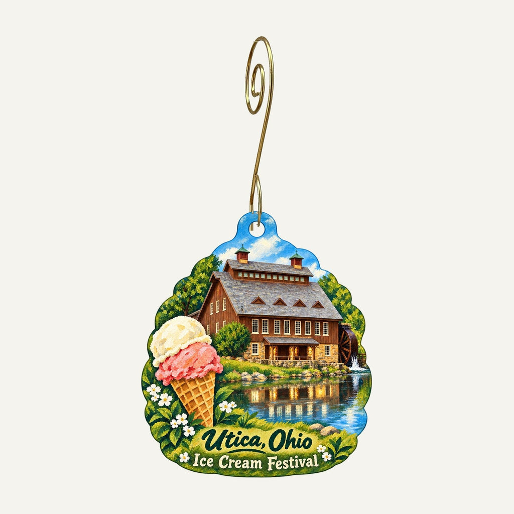 Branstool Orchards & Farm Market Town Icon custom wood ornament OC790 hanging on hook