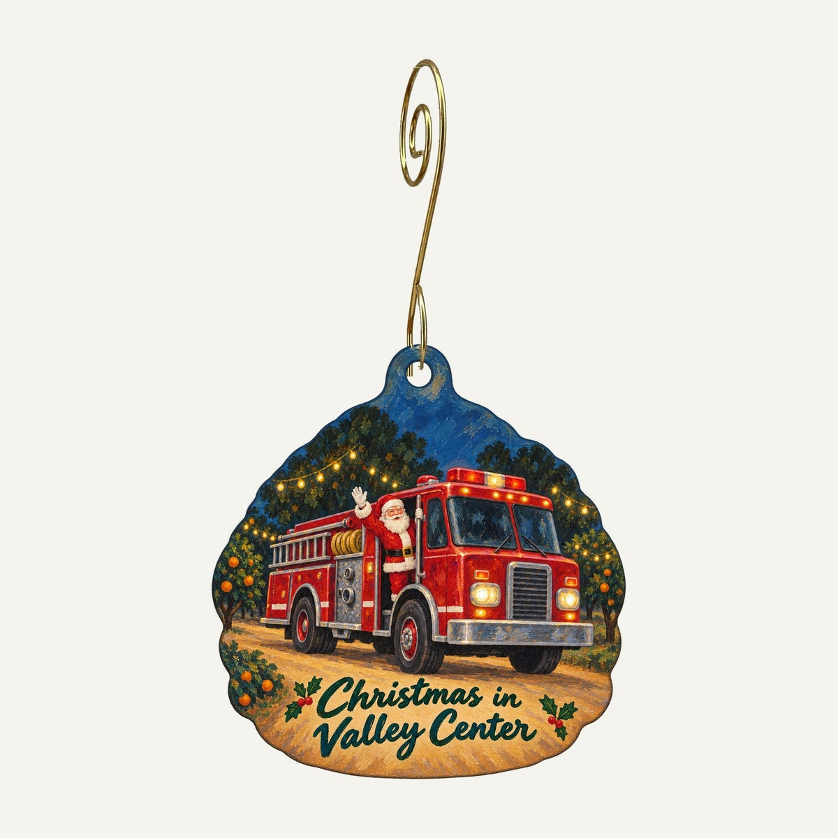 CJ Gift Shoppe Christmas custom wood ornament OC792 hanging on hook