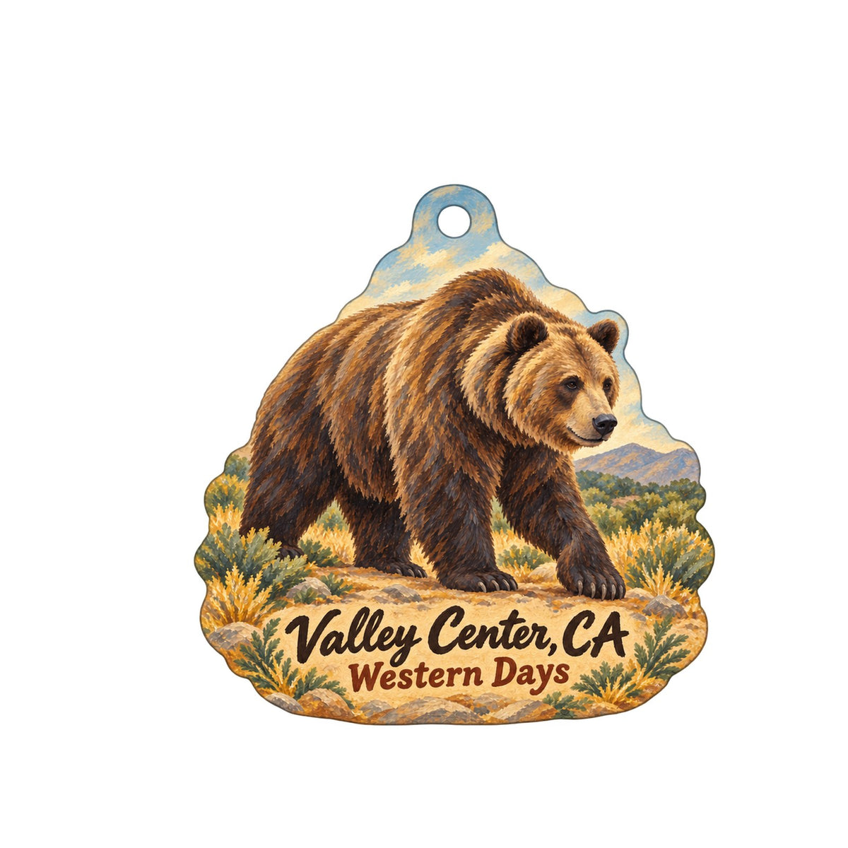 CJ Gift Shoppe Town Icon custom wood ornament OC793 on white