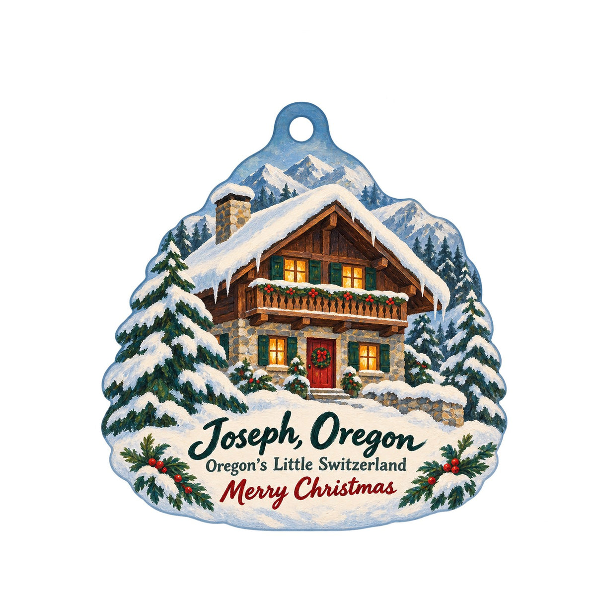 Mad Mary's Christmas custom wood ornament OC795 on white