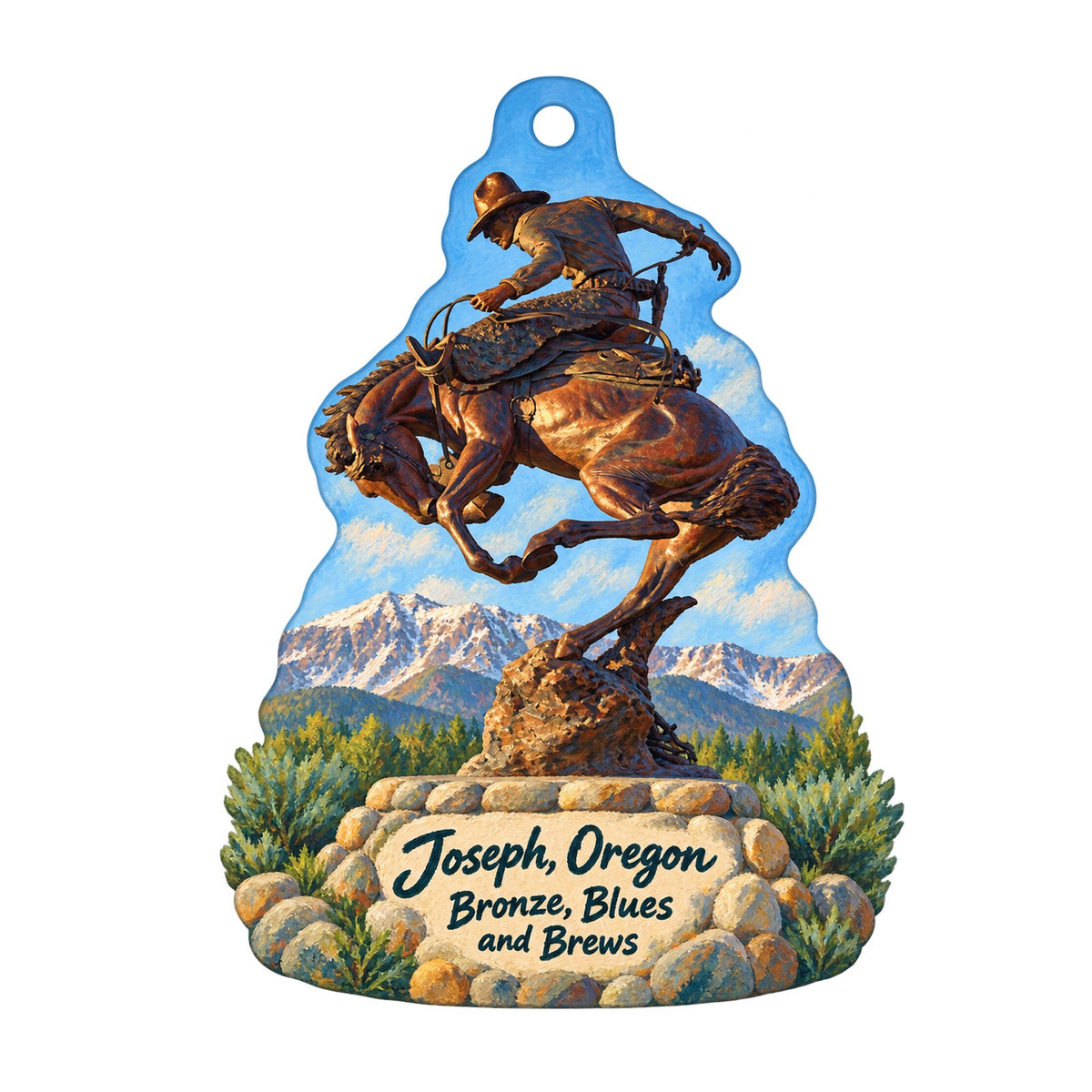 Mad Mary's Town Icon custom wood ornament OC796 on white