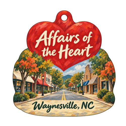 Affairs of the Heart Logo custom wood ornament OC797 on white