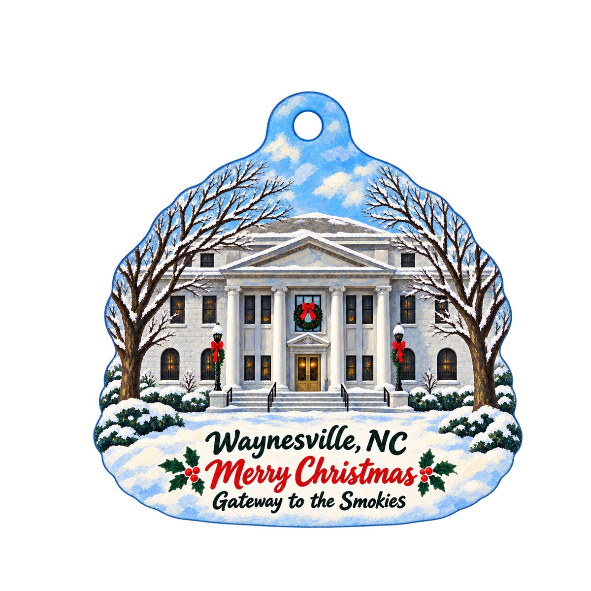 Affairs of the Heart Christmas custom wood ornament OC798 on white