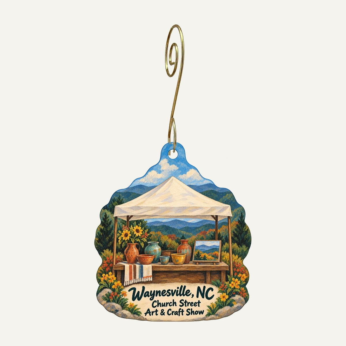 Affairs of the Heart Town Icon custom wood ornament OC799 hanging on hook