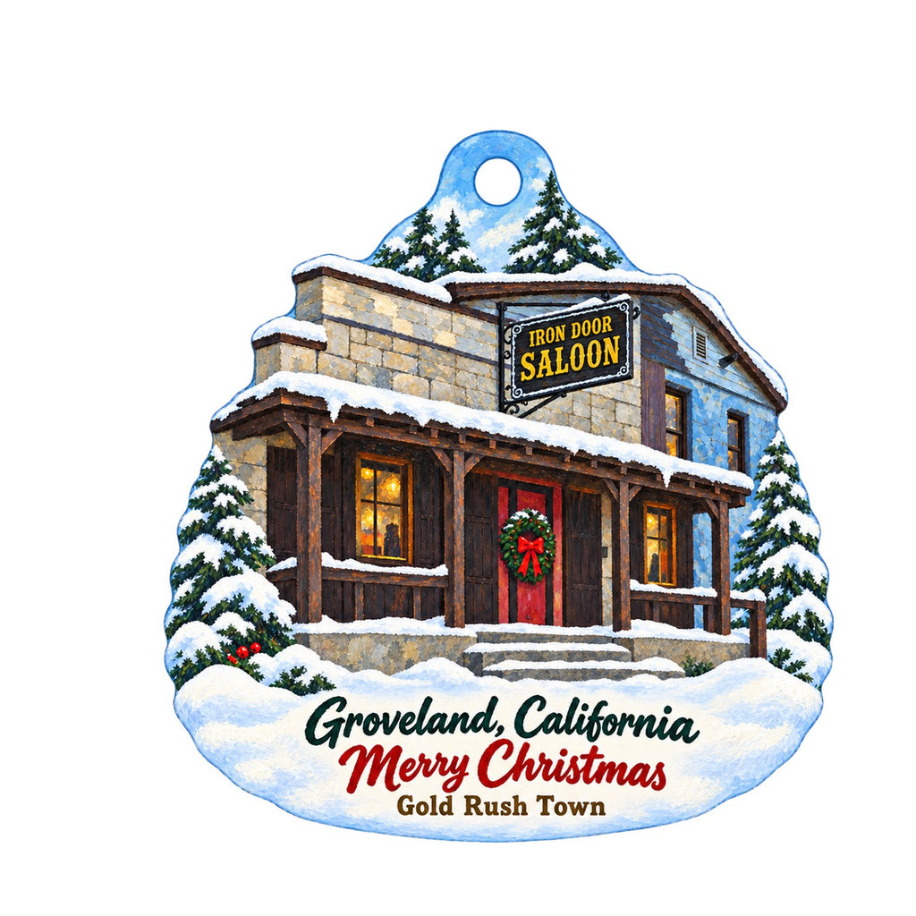 Mountain Sage Coffee Christmas custom wood ornament OC801 on white