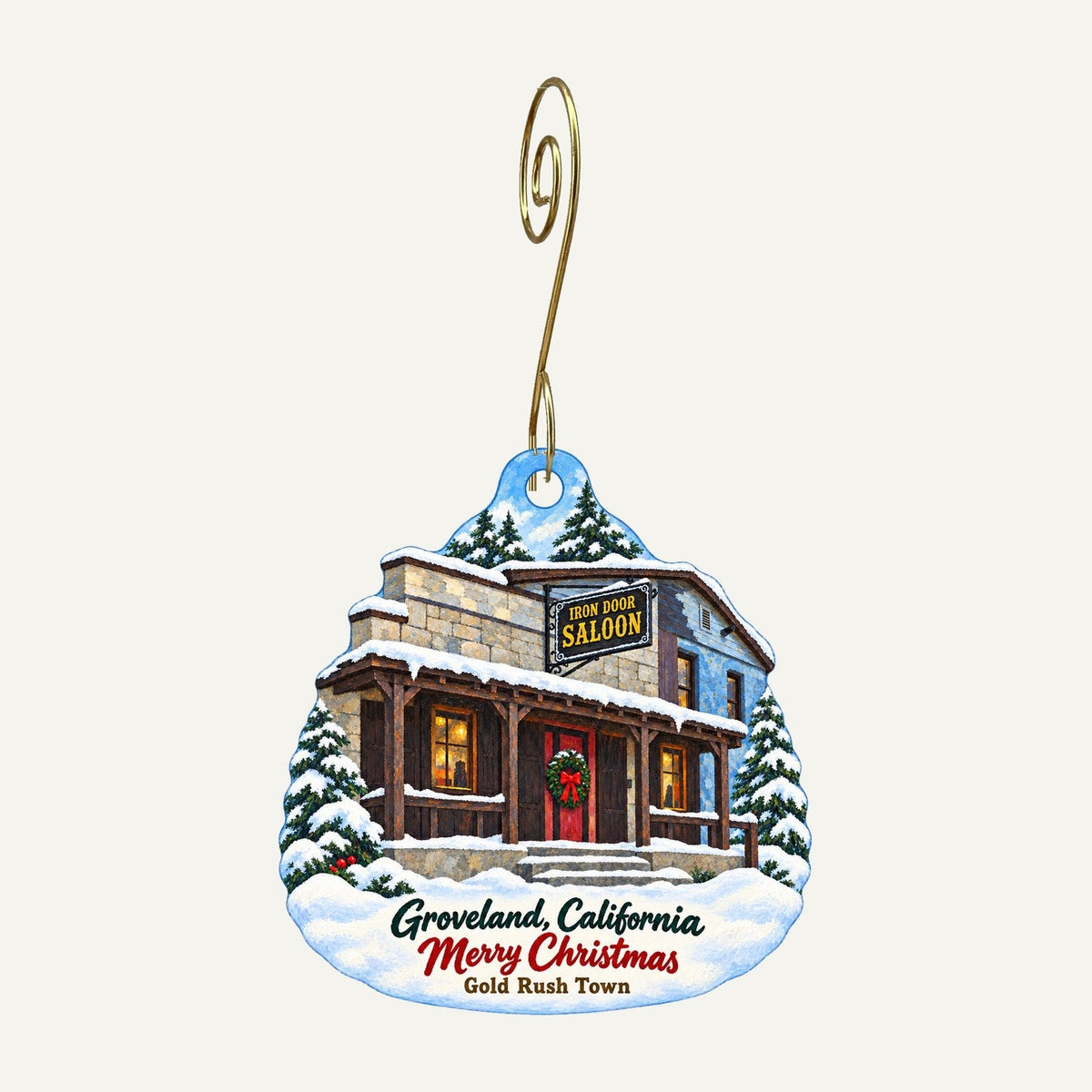 Mountain Sage Coffee Christmas custom wood ornament OC801 hanging on hook