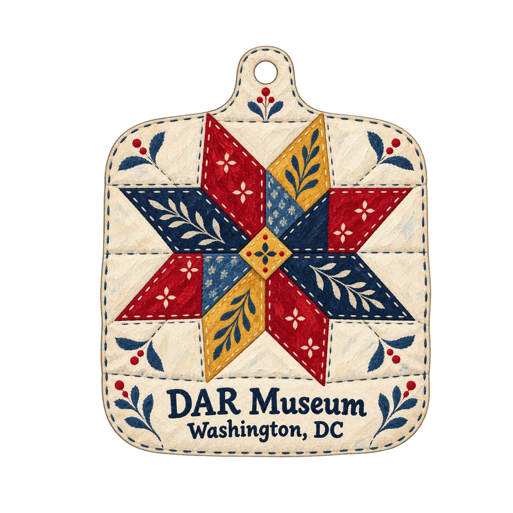 DAR Museum Shop Logo custom wood ornament OC803 on white
