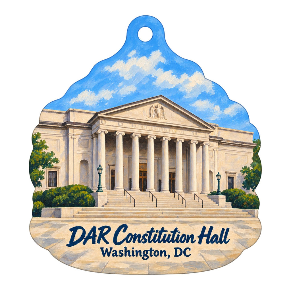 DAR Museum Shop Town Icon custom wood ornament OC805 on white