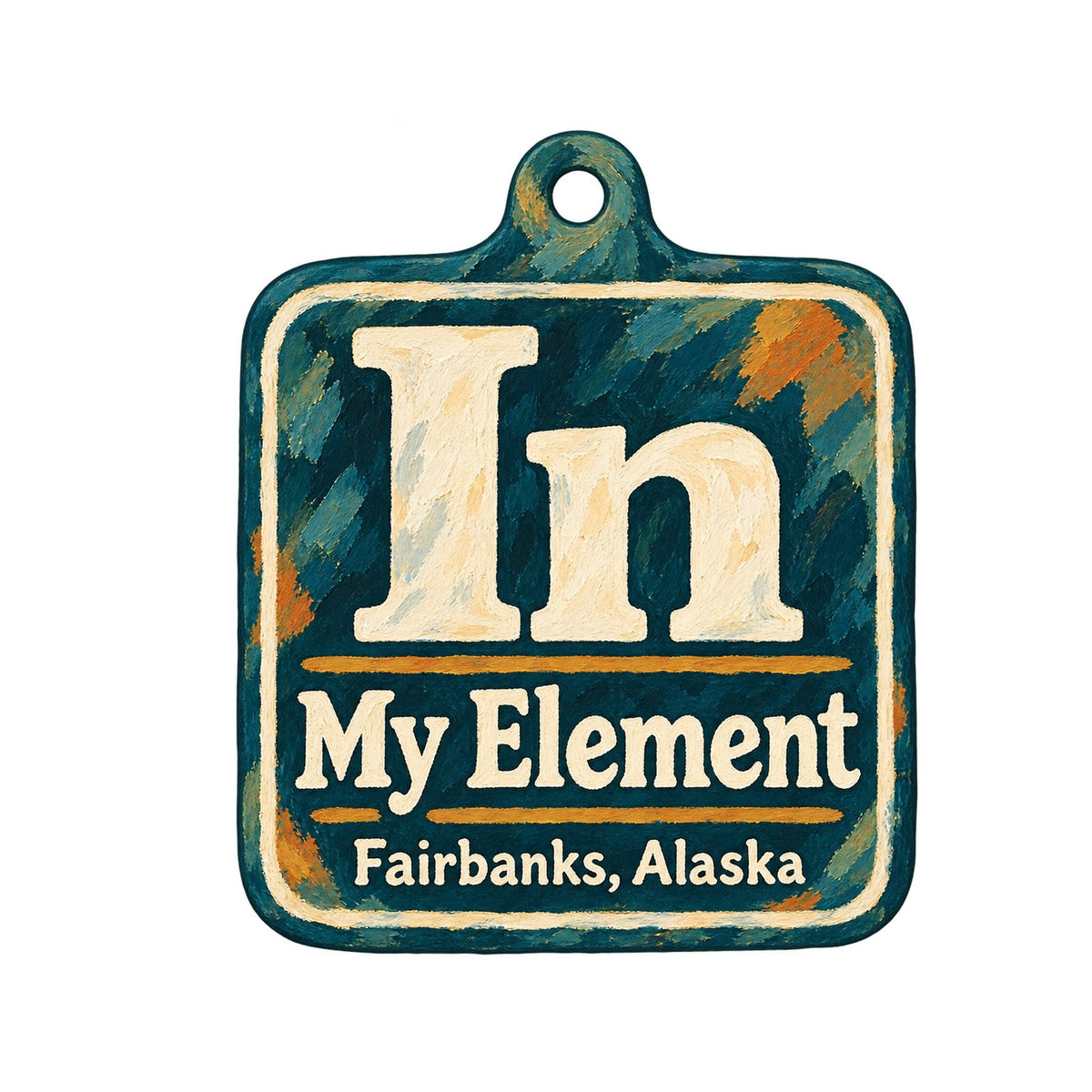 In My Element Logo custom wood ornament OC806 on white