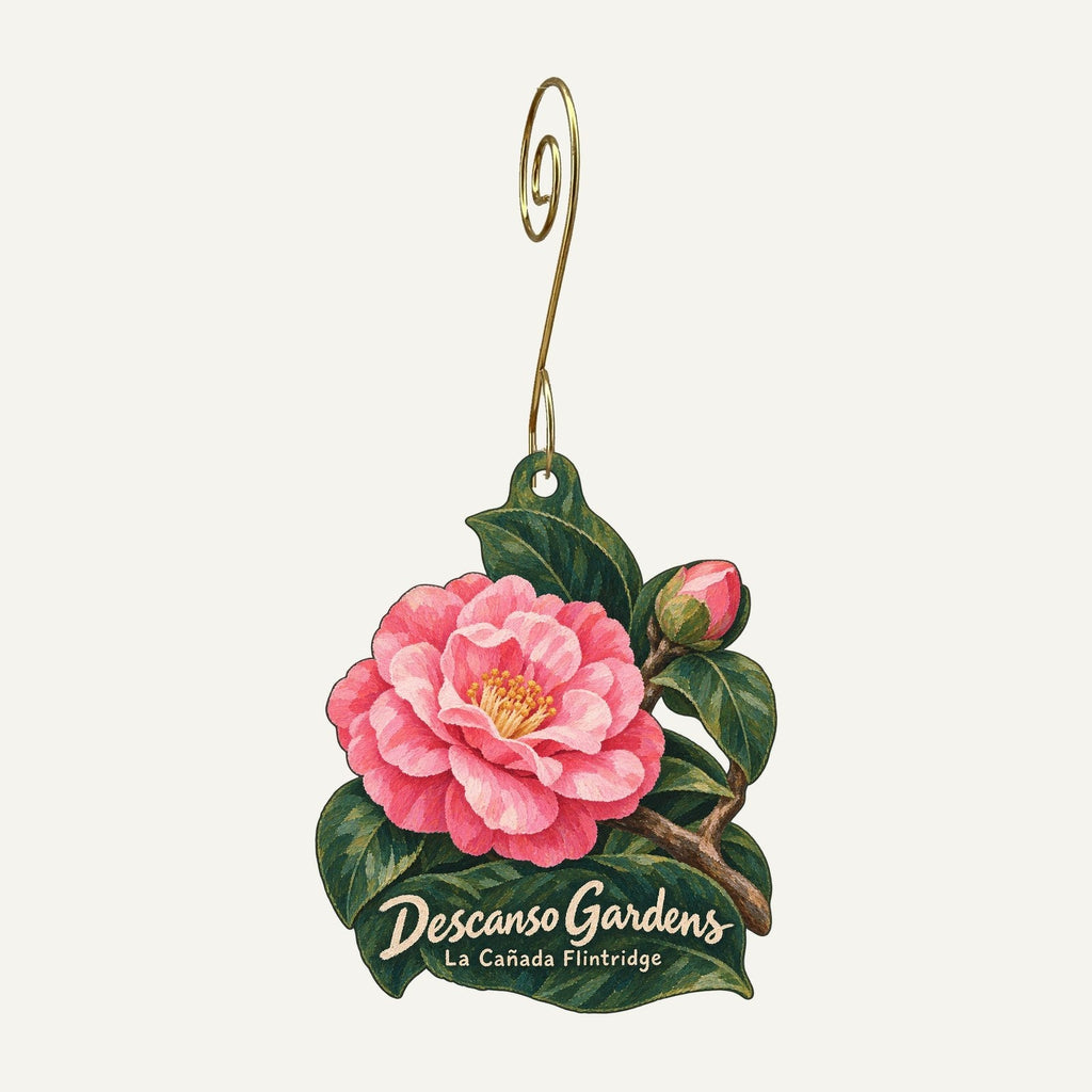 The Store at Descanso Gardens Logo custom wood ornament OC80 hanging on hook
