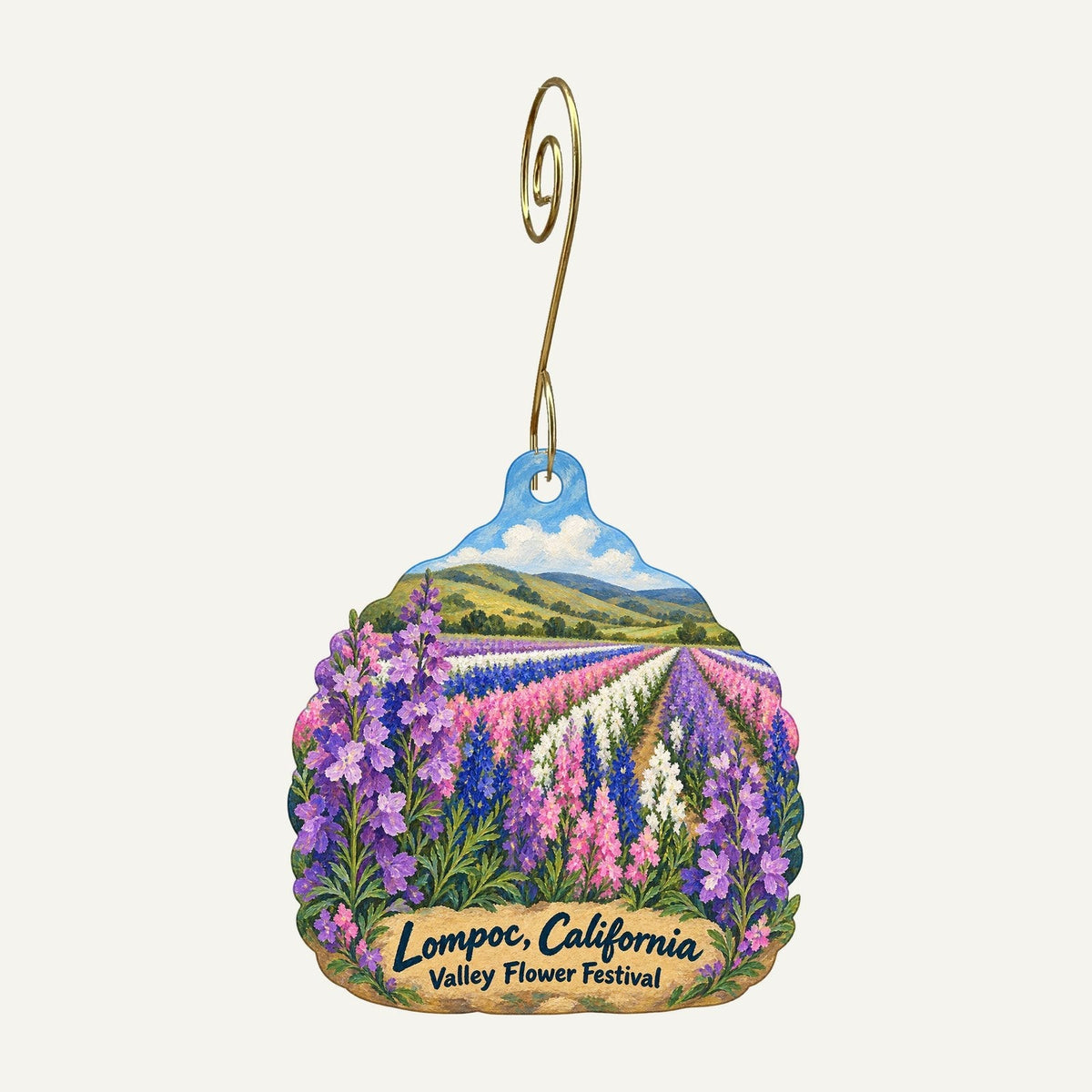 The Surf Connection Town Icon custom wood ornament OC811 hanging on hook