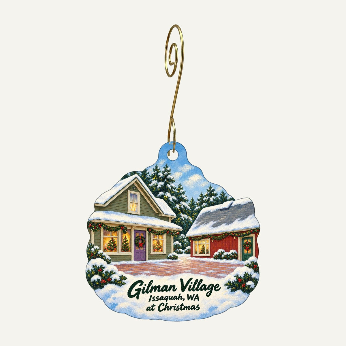 Lucky You Christmas custom wood ornament OC816 hanging on hook