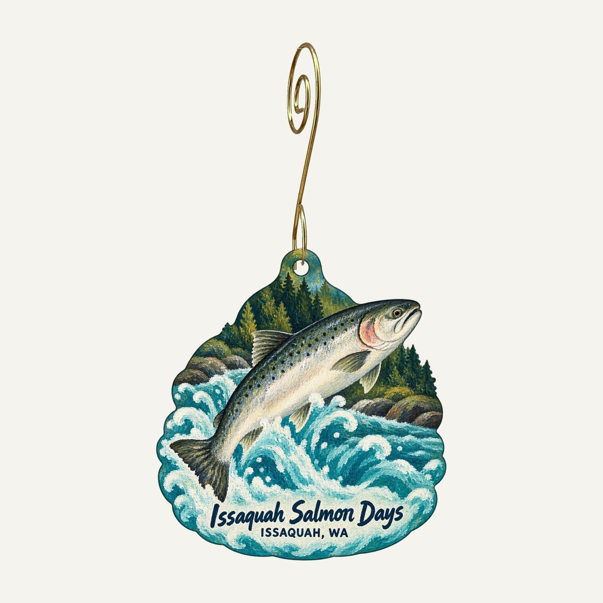 Lucky You Town Icon custom wood ornament OC817 hanging on hook