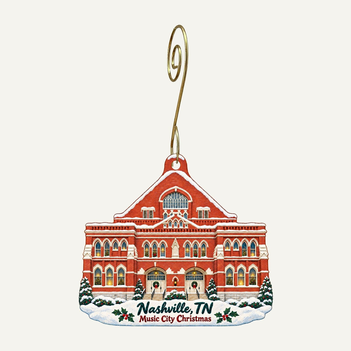 NASH Boards Christmas custom wood ornament OC819 hanging on hook