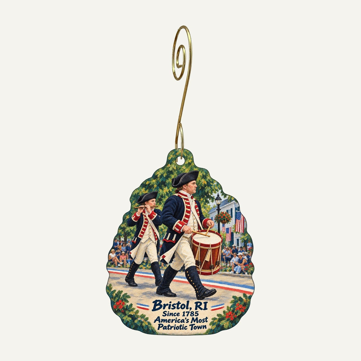 Grasmere Town Icon custom wood ornament OC823 hanging on hook