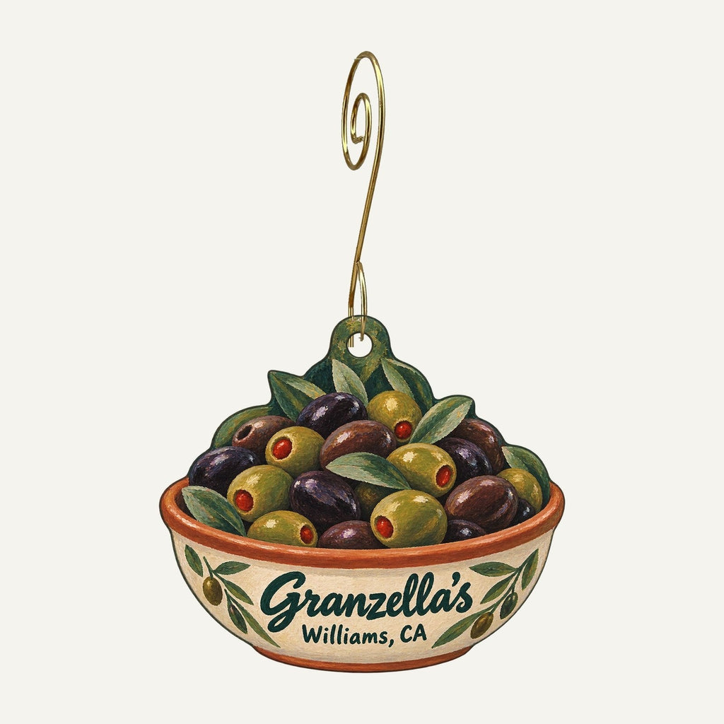 Granzella's Gourmet & Gifts Logo custom wood ornament OC824 hanging on hook
