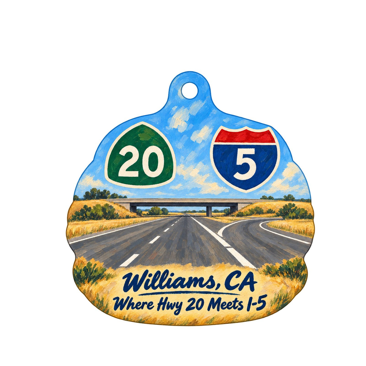 Granzella's Gourmet & Gifts Town Icon custom wood ornament OC826 on white