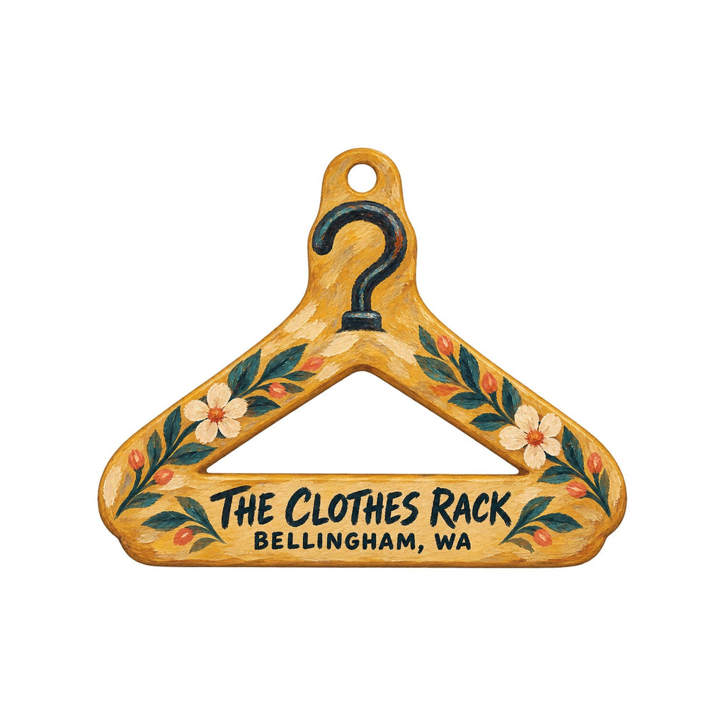 The Clothes Rack Logo custom wood ornament OC827 on white