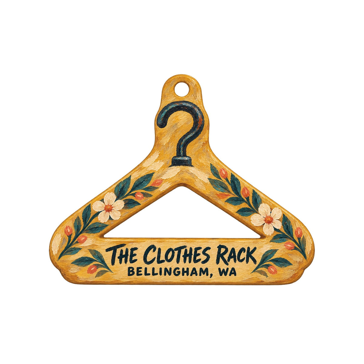 The Clothes Rack Logo custom wood ornament OC827 on white