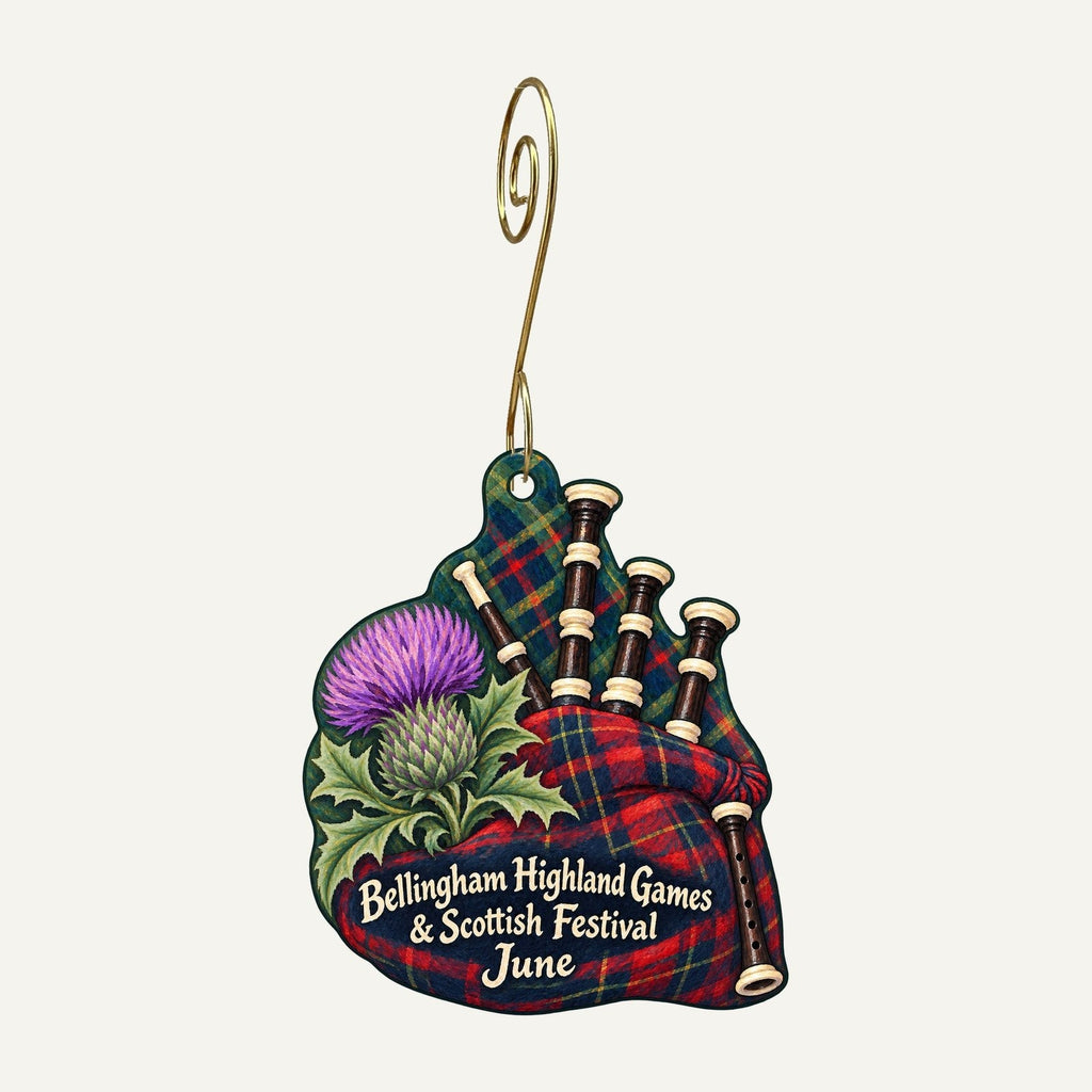 The Clothes Rack Town Icon custom wood ornament OC829 hanging on hook