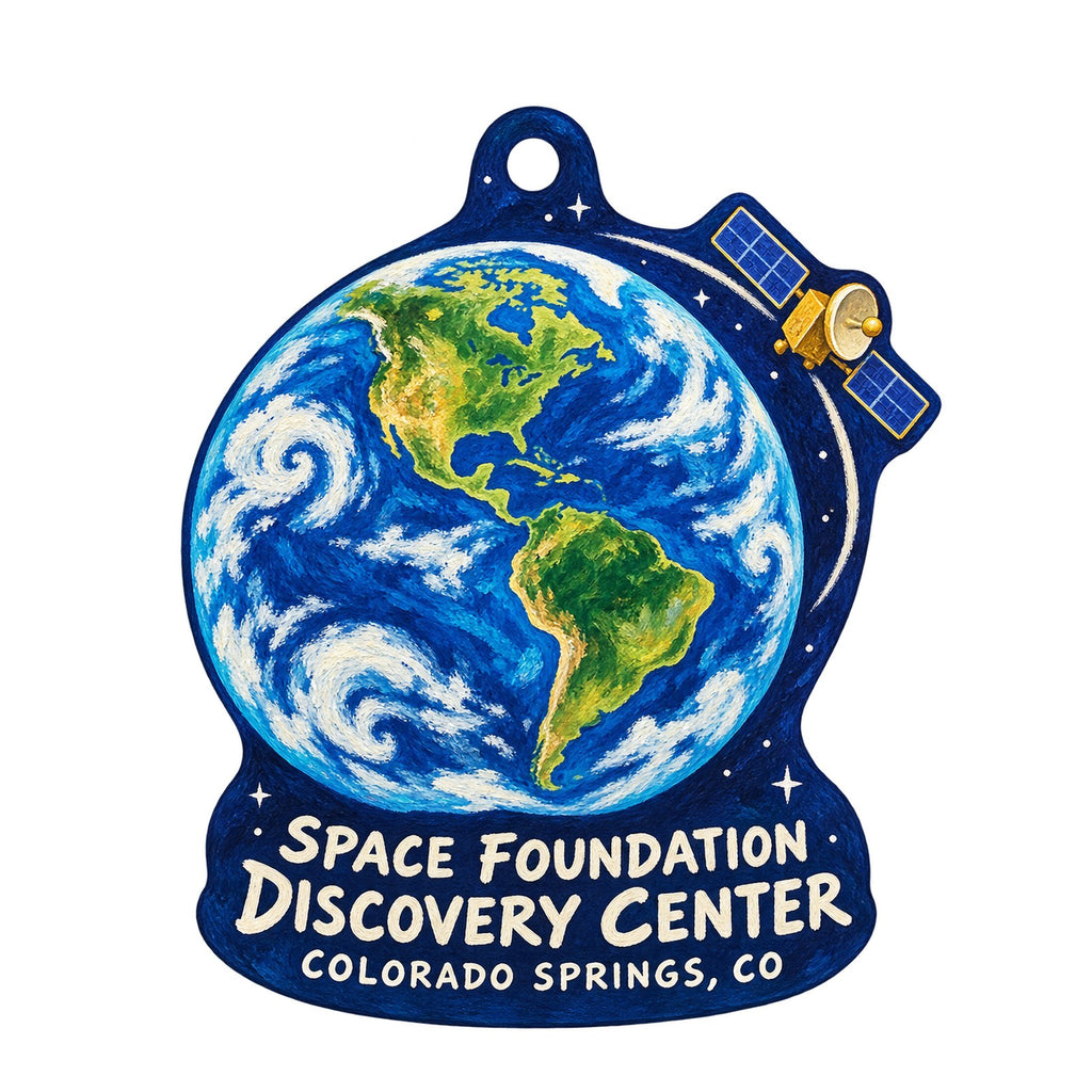 Space Foundation Discovery Center Logo custom wood ornament OC830 on white