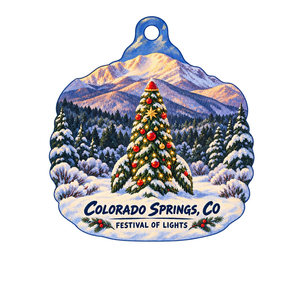 Space Foundation Discovery Center Christmas custom wood ornament OC831 on white