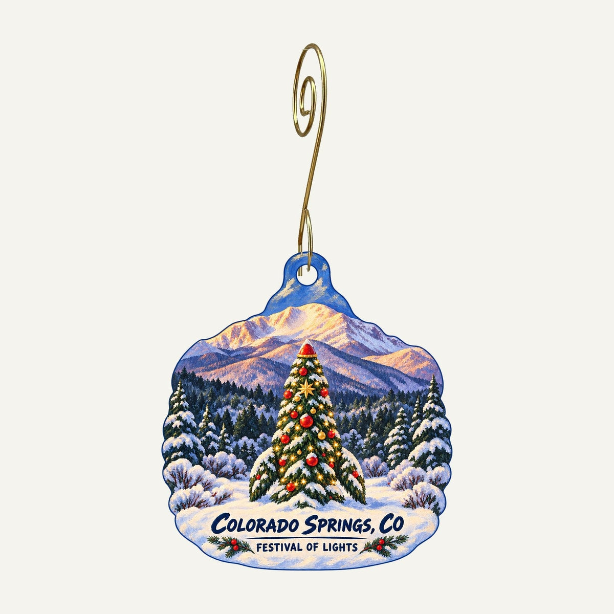 Space Foundation Discovery Center Christmas custom wood ornament OC831 hanging on hook