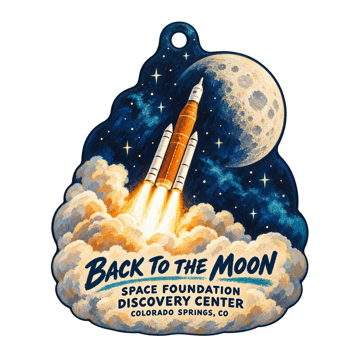 Space Foundation Discovery Center Town Icon custom wood ornament OC832 on white