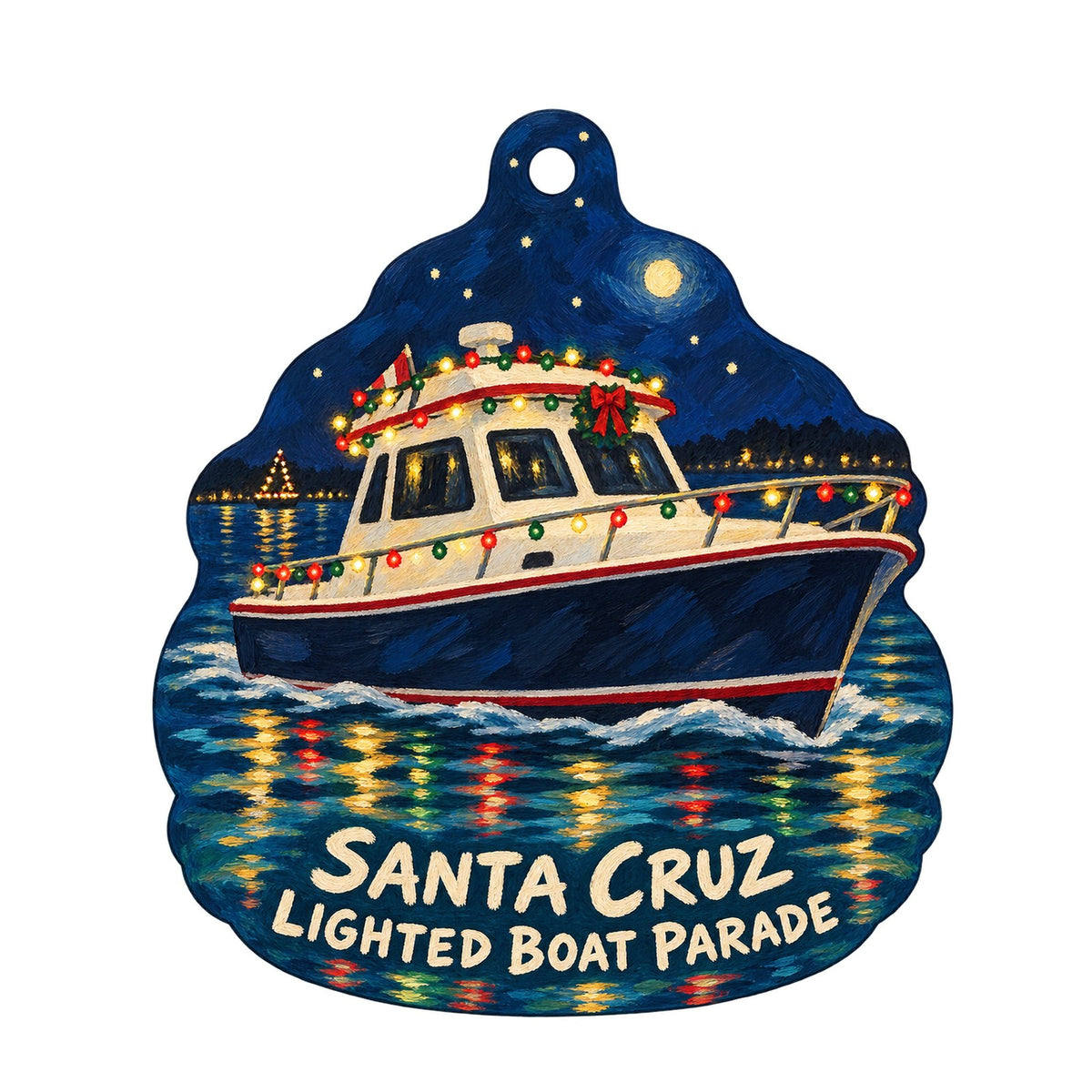 Seymour Marine Discovery Center - Ocean Discovery Shop Christmas custom wood ornament OC834 on white