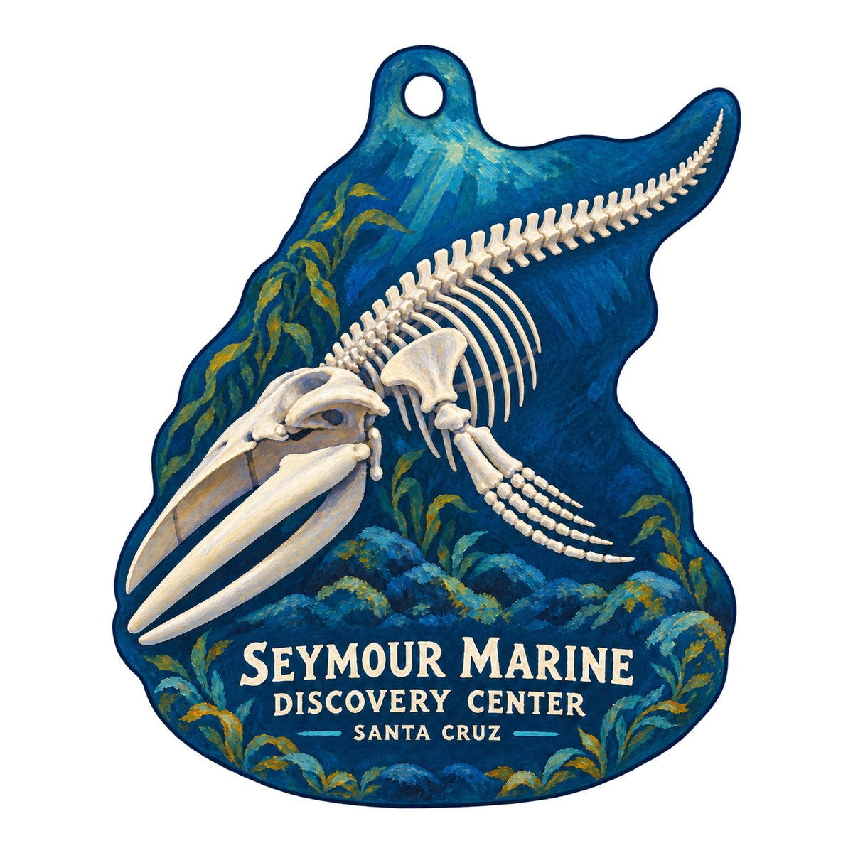Seymour Marine Discovery Center - Ocean Discovery Shop Town Icon custom wood ornament OC835 on white