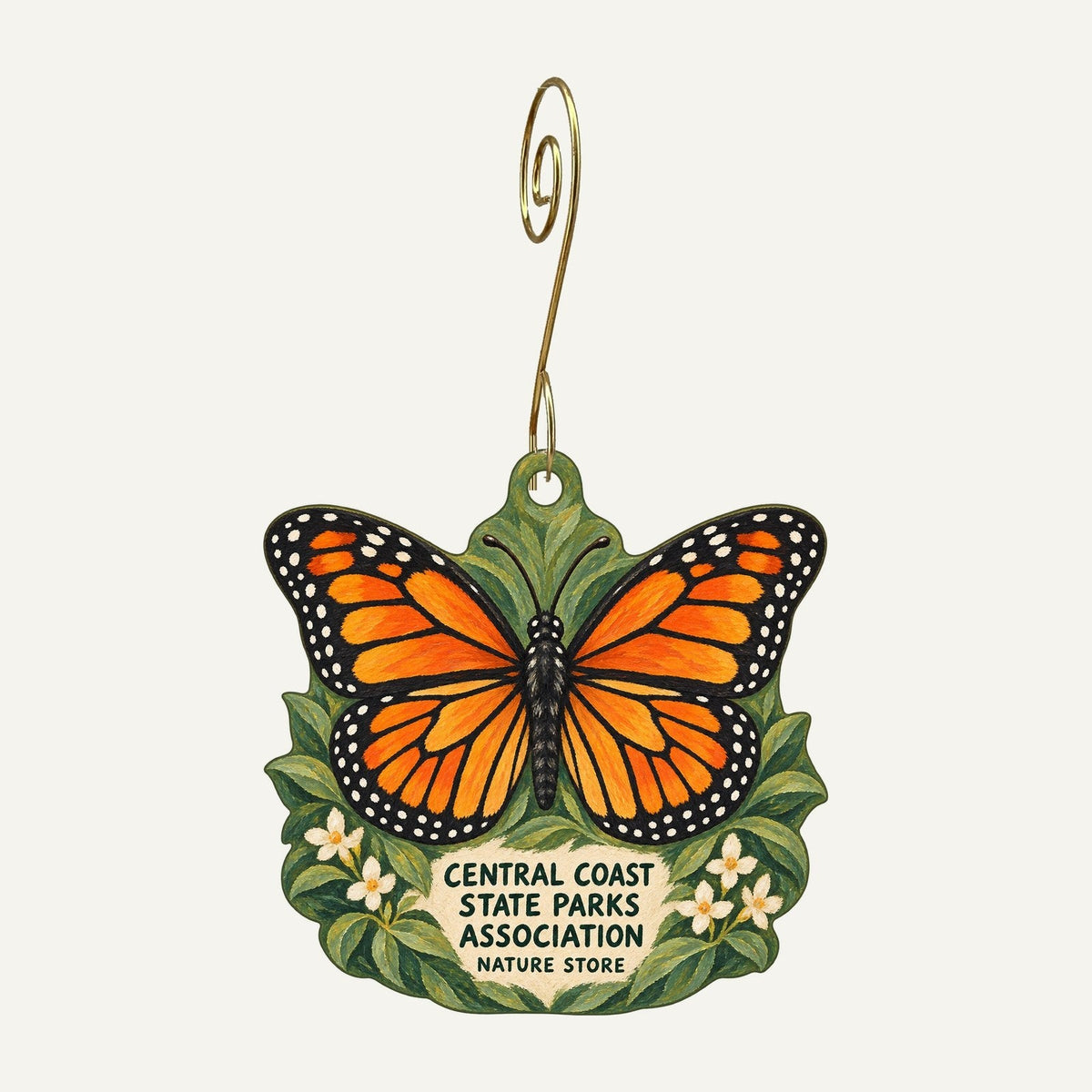 Central Coast State Parks Association Logo custom wood ornament OC836 hanging on hook