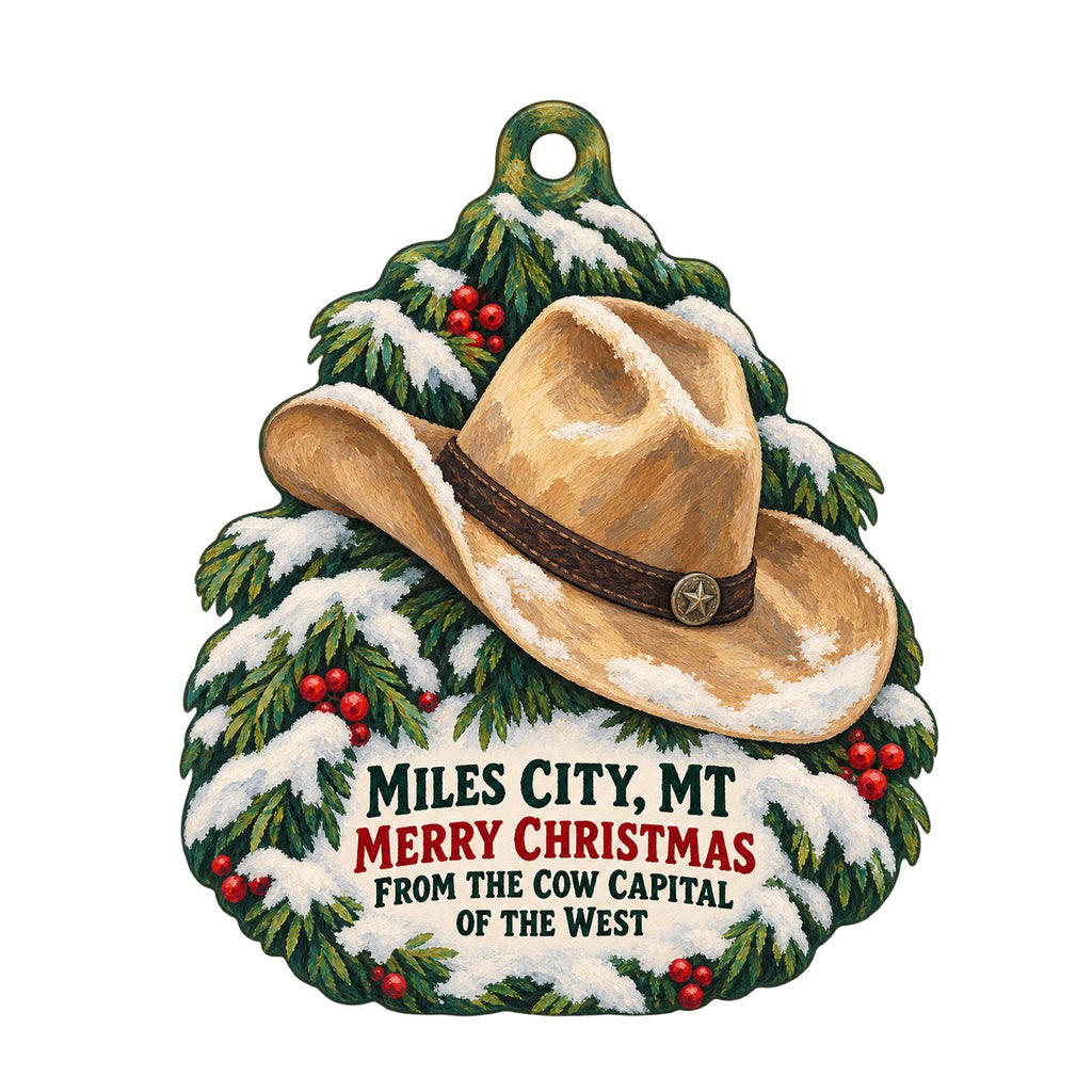 Girl Ran Away With the Spoon Christmas custom wood ornament OC840 on white