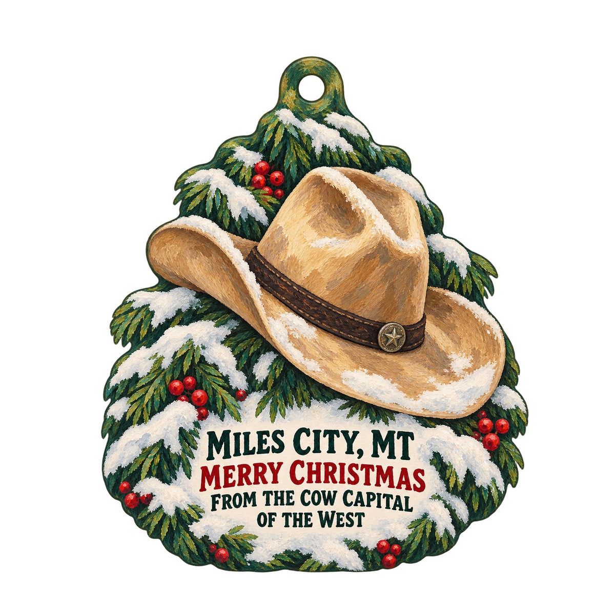 Girl Ran Away With the Spoon Christmas custom wood ornament OC840 on white