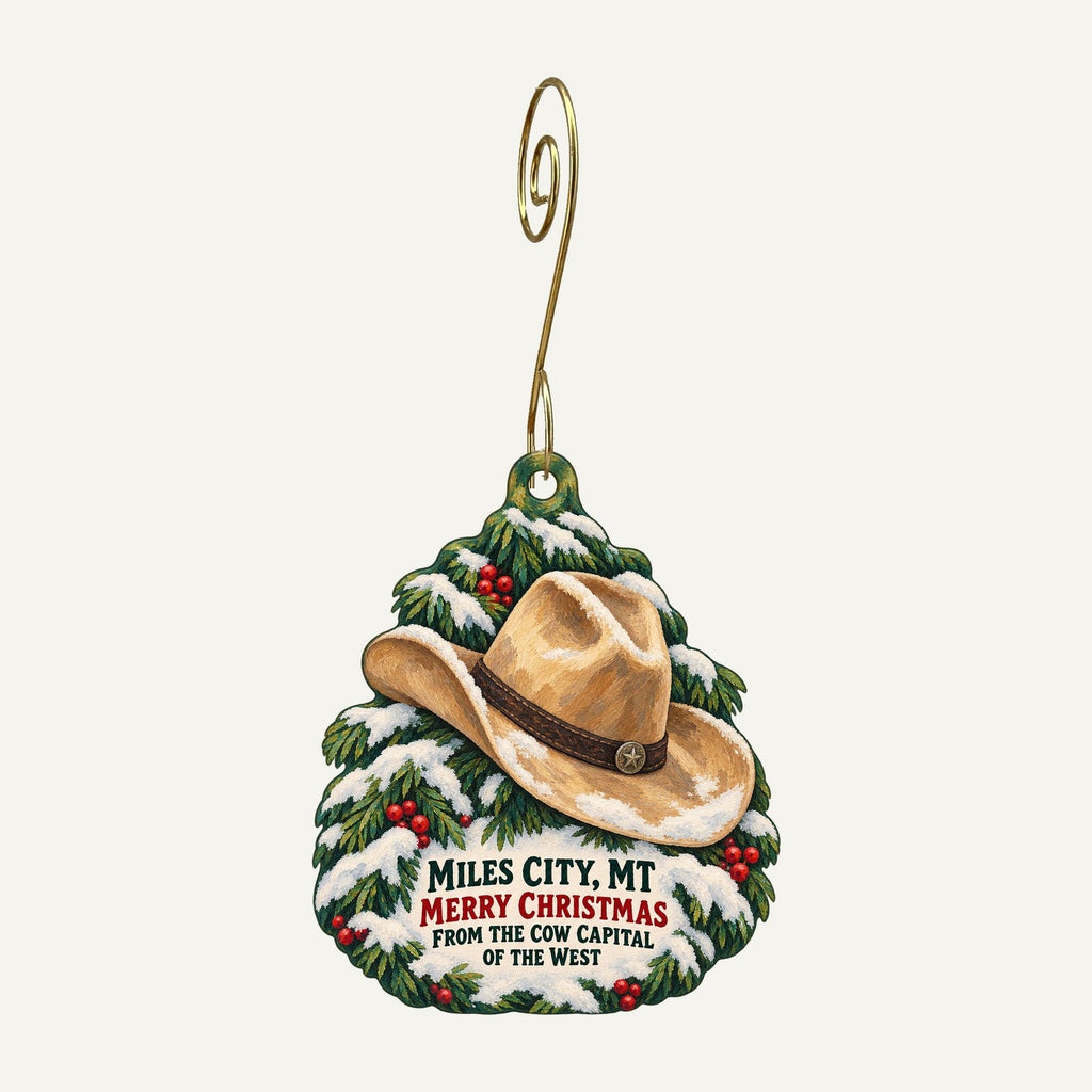 Girl Ran Away With the Spoon Christmas custom wood ornament OC840 hanging on hook