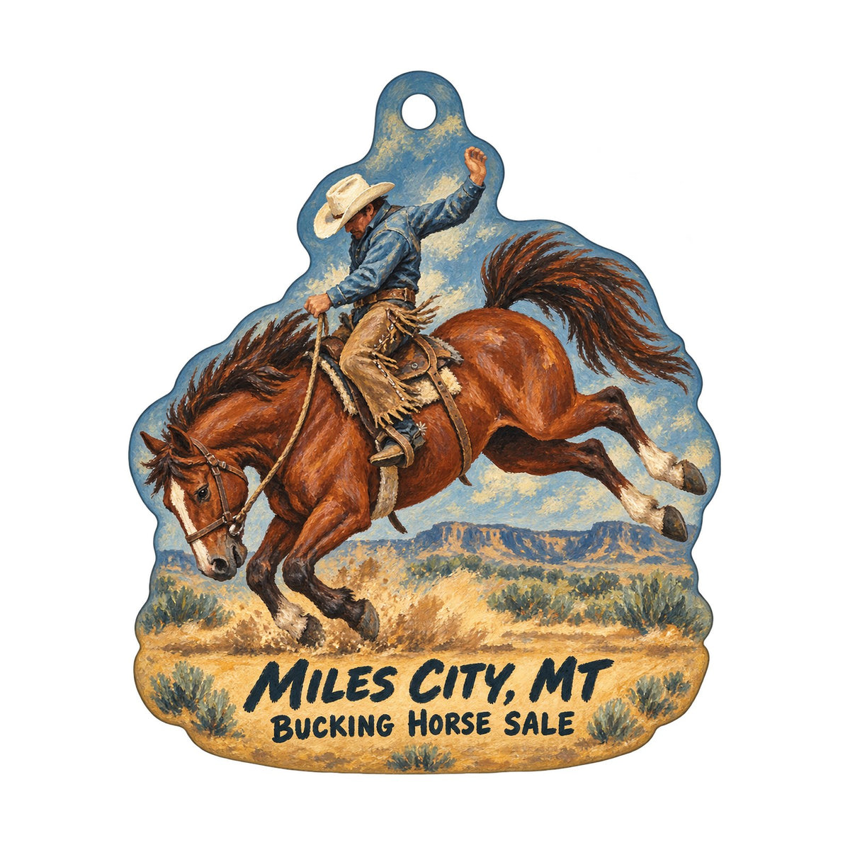 Girl Ran Away With the Spoon Town Icon custom wood ornament OC841 on white