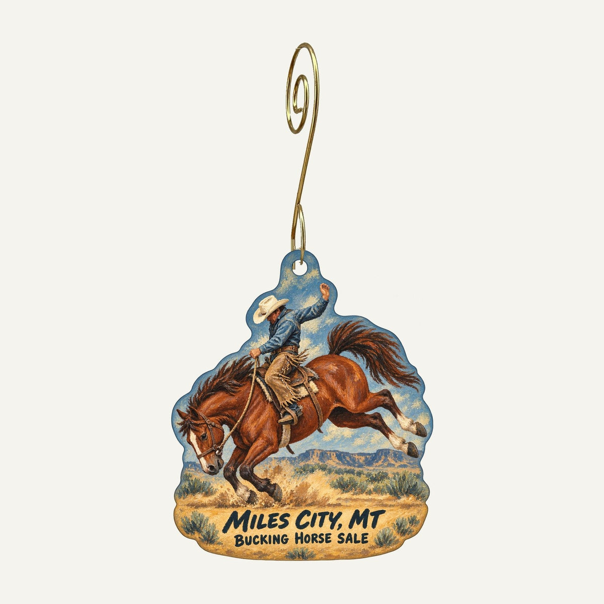 Girl Ran Away With the Spoon Town Icon custom wood ornament OC841 hanging on hook
