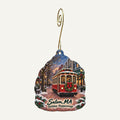 The Trolley Depot Christmas custom wood ornament OC84 hanging on hook