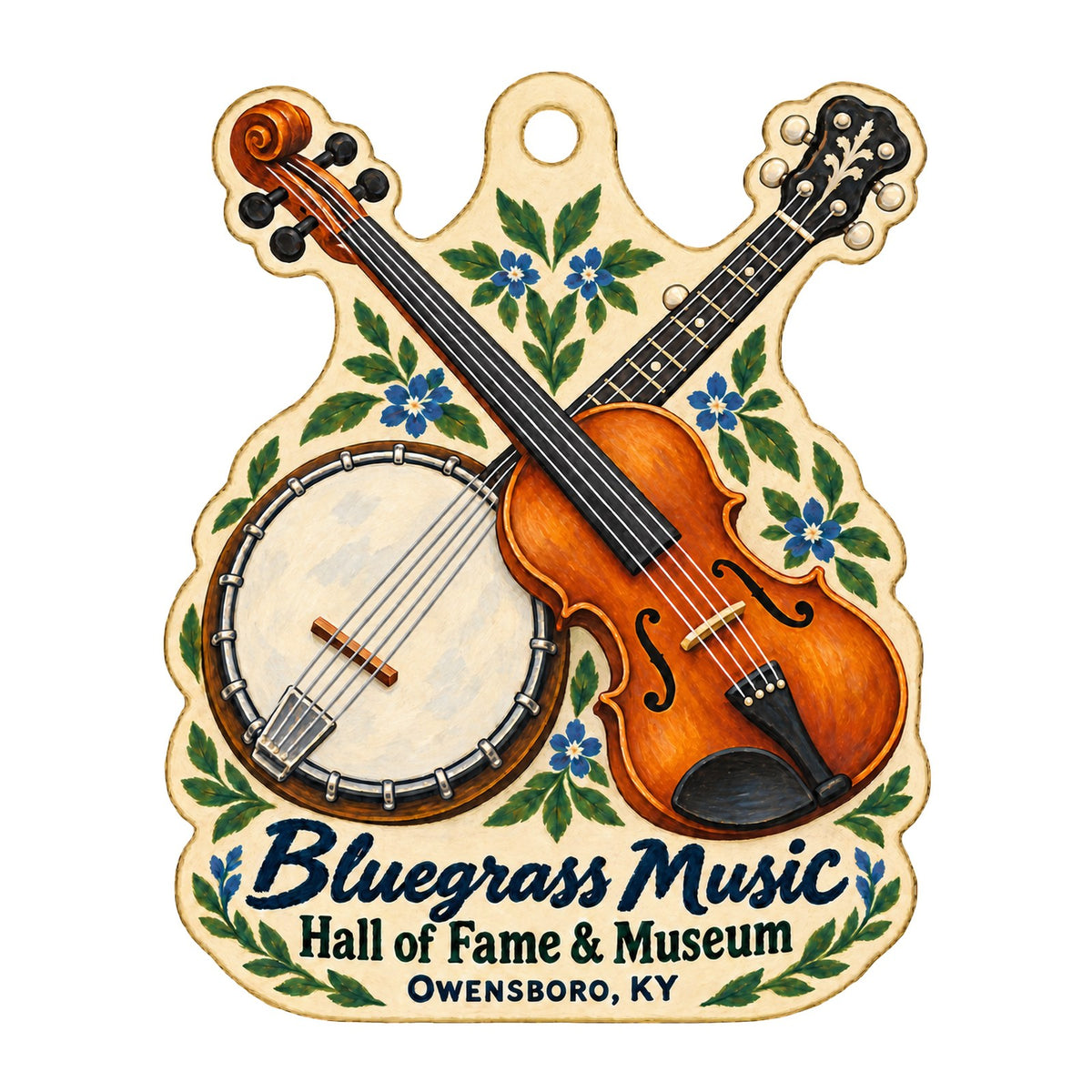 Bluegrass Music Hall of Fame & Museum Logo custom wood ornament OC857 on white